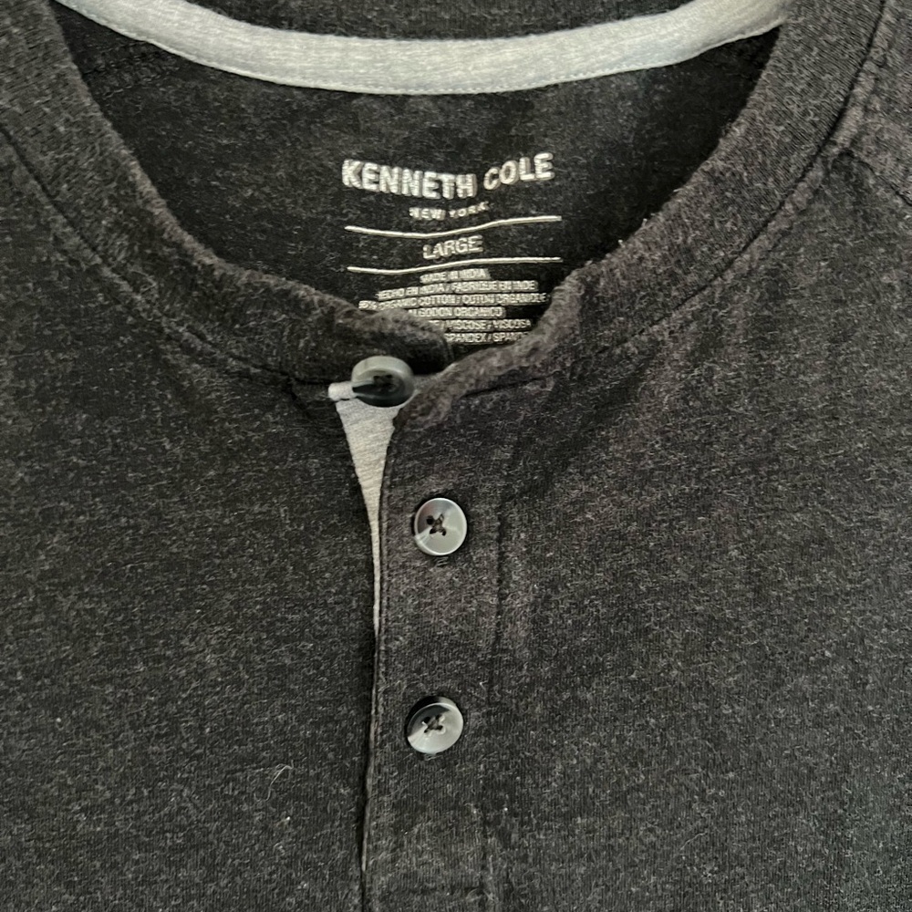 Kenneth Cole Charcoal Long Sleeve Henley